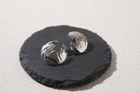 Pluto Fragment pierced earrings Silver