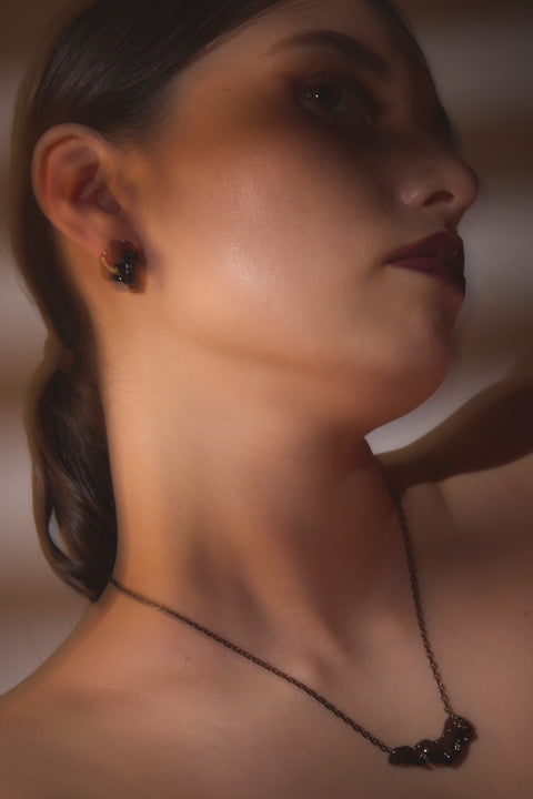 Pluto Rebirth pierced earrings Black